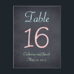Carte de numéro de table de Chalkboard Look Mariag<br><div class="desc">Ajoutez un look rustique à votre événement avec cette collection Chalkboard Look. Disponible dans différentes typographies. Cartes de menu correspondant disponibles.</div>