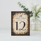 Carte de numéro de table de correspondance gothiqu (Debout devant)