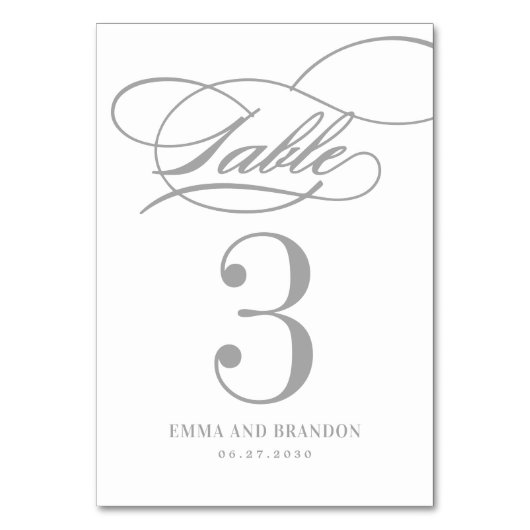 Carte de numéro de table de couleur modifiable de (Par défaut)