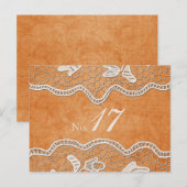 Carte de numéro de table de dentelle sur la Tangér (Devant / Derrière)