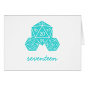 Carte de numéro de table de dés Aqua D20 (Devant horizontal)