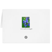 Carte de numéro de table de dîner de fleur d'iris (Dos Horizontal)