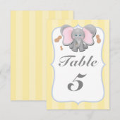 Carte de numéro de table de fête aux arachides élé (Devant / Derrière)