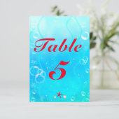 Carte de numéro de table de fête de plage de la Pe (Debout devant)