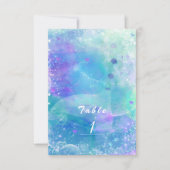 Carte de numéro de table de fête de queue de sirèn (Devant)