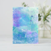 Carte de numéro de table de fête de queue de sirèn (Debout devant)