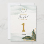 Carte de numéro de table de Fête des mariées d'aqu (Dos)