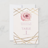 Carte de numéro de table de fête florale rose et o (Devant)