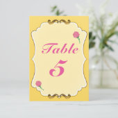 Carte de numéro de table de fête Rose Pink de Soir (Debout devant)