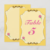 Carte de numéro de table de fête Rose Pink de Soir (Devant / Derrière)