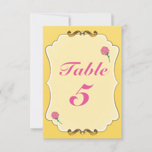 Carte de numéro de table de fête Rose rose Soyez n