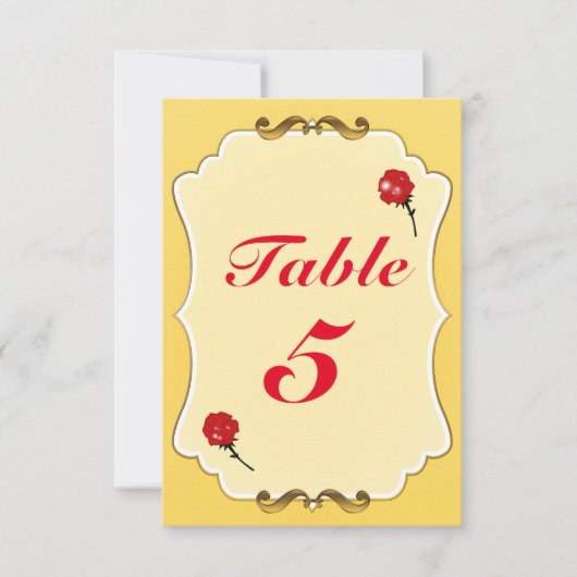 Carte de numéro de table de fête Rose rouge de Soy (Devant)
