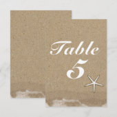 Carte de numéro de table de fête Sable mouillé de  (Devant / Derrière)