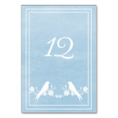 Carte de numéro de table de fleurs de lovebird ble (Dos)