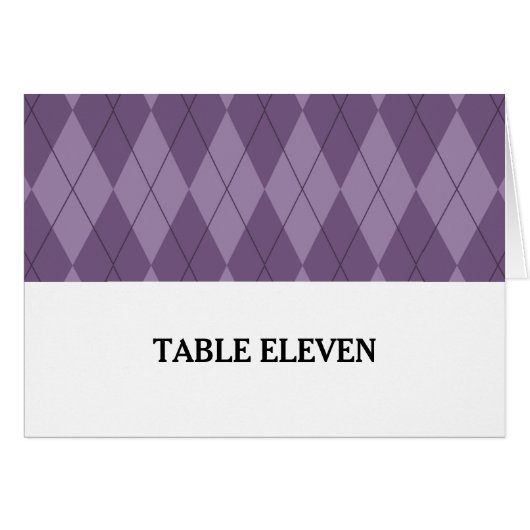 Carte de numéro de table de Jacquard pourpre (Devant horizontal)