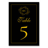 Carte de numéro de table de la crête de monogramme (Dos)