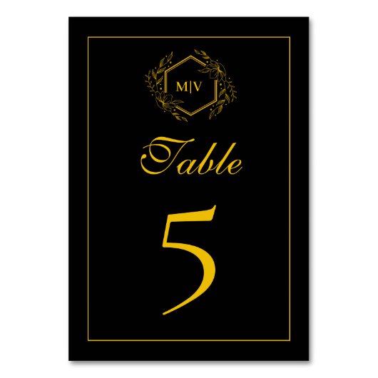 Carte de numéro de table de la crête de monogramme (Par défaut)