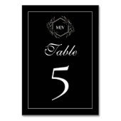 Carte de numéro de table de la crête de monogramme (Dos)