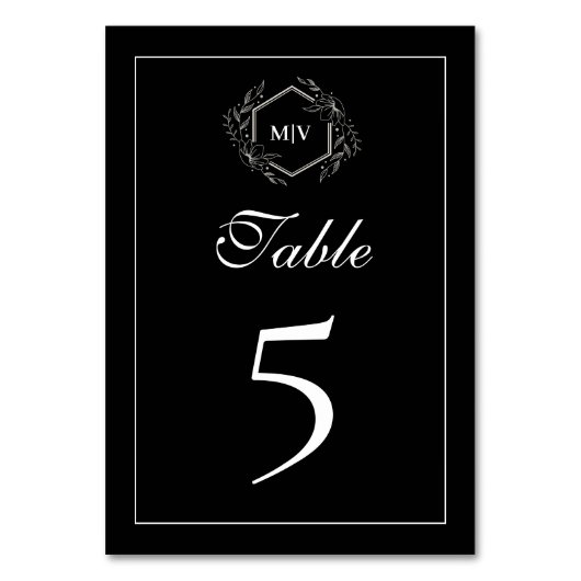 Carte de numéro de table de la crête de monogramme (Par défaut)