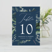 Carte de numéro de table de la Marine de verdure a (Debout devant)