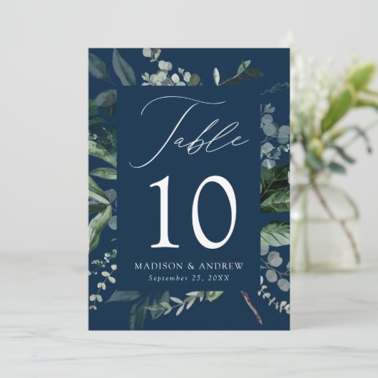 Carte de numéro de table de la Marine de verdure a (Debout devant)