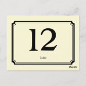 Carte de numéro de table de la table d'accueil Art (Dos)