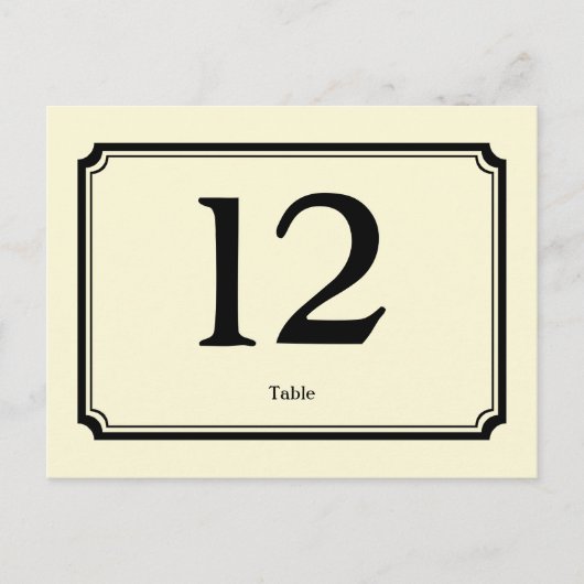 Carte de numéro de table de la table d'accueil Art (Devant)