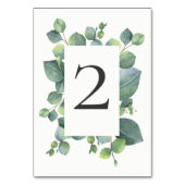 Carte de numéro de table de l'Eucalyptus chic mode (Dos)