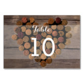 Carte de numéro de table de liège à vin rustique (Dos)