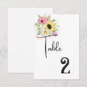 Carte de numéro de table de mariage (Devant / Derrière)