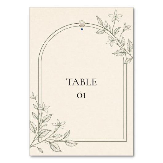 Carte de numéro de table de mariage à arche botani (Par défaut)