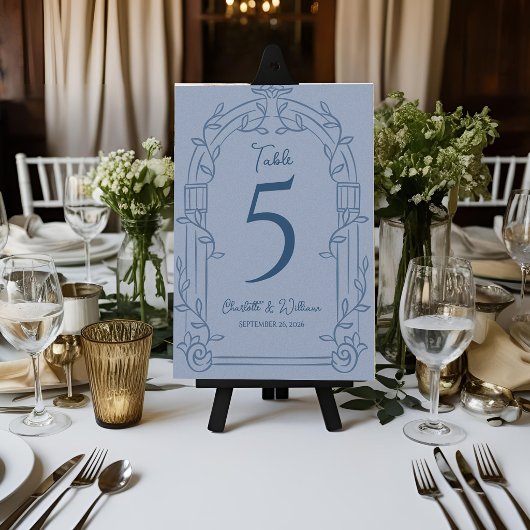 Carte de Numéro de Table de Mariage à Arche Ornée