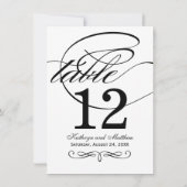 Carte de numéro de table de mariage à calligraphie (Dos)
