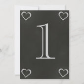 Carte de numéro de table de mariage à cœur de tabl (Dos)