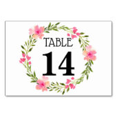 Carte de numéro de table de mariage à couronne ros (Dos)