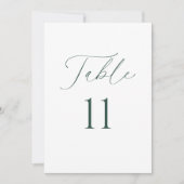 Carte de numéro de table de mariage à écriture min (Devant)
