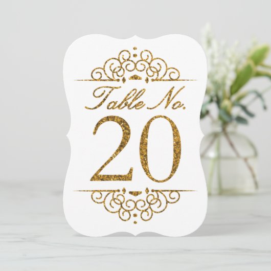 Carte de numéro de table de mariage à effet paille (Debout devant)