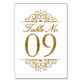 Carte de numéro de table de mariage à effet paille (Dos)