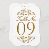 Carte de numéro de table de mariage à effet paille (Devant / Derrière)