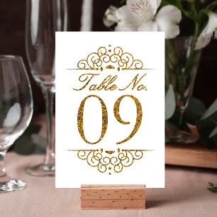 Carte de numéro de table de mariage à effet paille