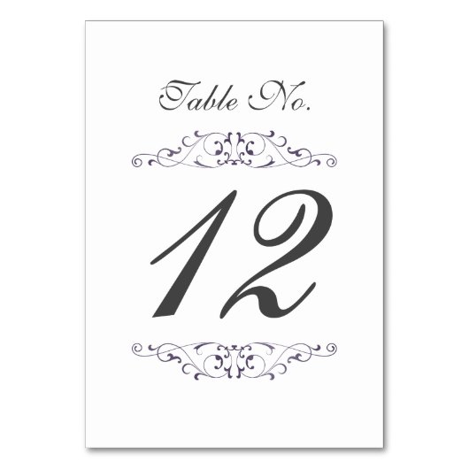 Carte de numéro de table de mariage à flourish vio (Par défaut)