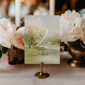 Carte de numéro de table de mariage à la campagne