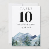 Carte de numéro de table de mariage à l'aquarelle (Dos)