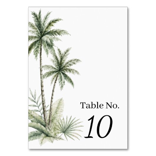 Carte de numéro de table de mariage à l'aquarelle  (Par défaut)