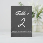Carte de numéro de table de mariage à l'aspect tab (Debout devant)