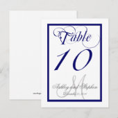 Carte de numéro de table de mariage à monogramme b (Devant / Derrière)