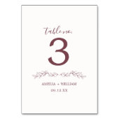 Carte de numéro de table de mariage à monogramme d (Par défaut)
