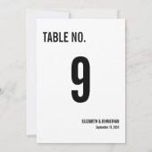Carte de Numéro de Table de Mariage à Typographie  (Dos)