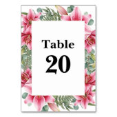 Carte de numéro de table de mariage au lys Stargaz (Dos)