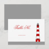 Carte de numéro de table de mariage au phare (Devant / Derrière)